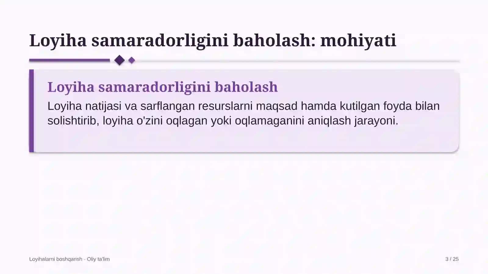 Yilqichilikda loyiha samaradorligini baholash 3