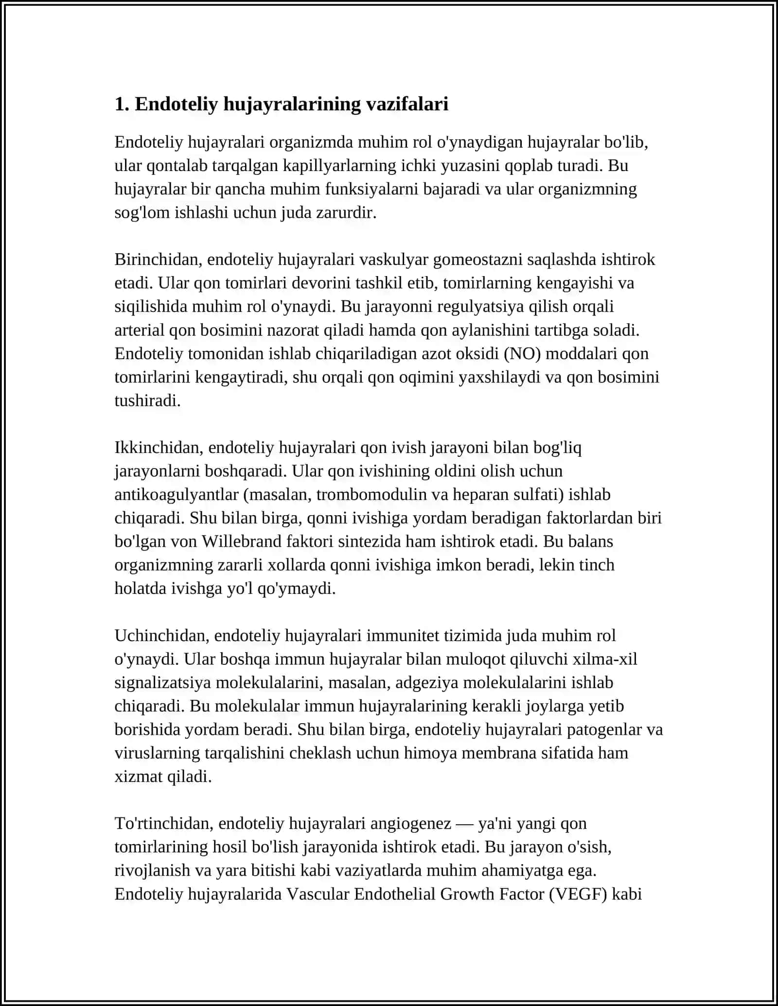 Qon Tomir Endoteliysining Funksiyalari 3