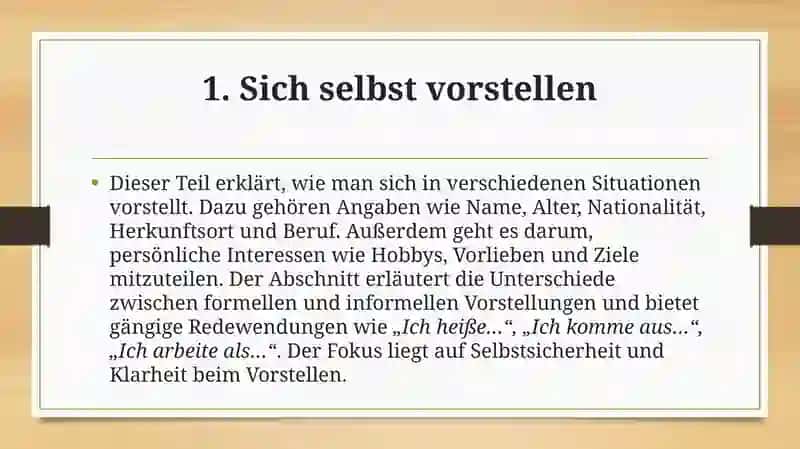 Sich selbst vorstellen 3