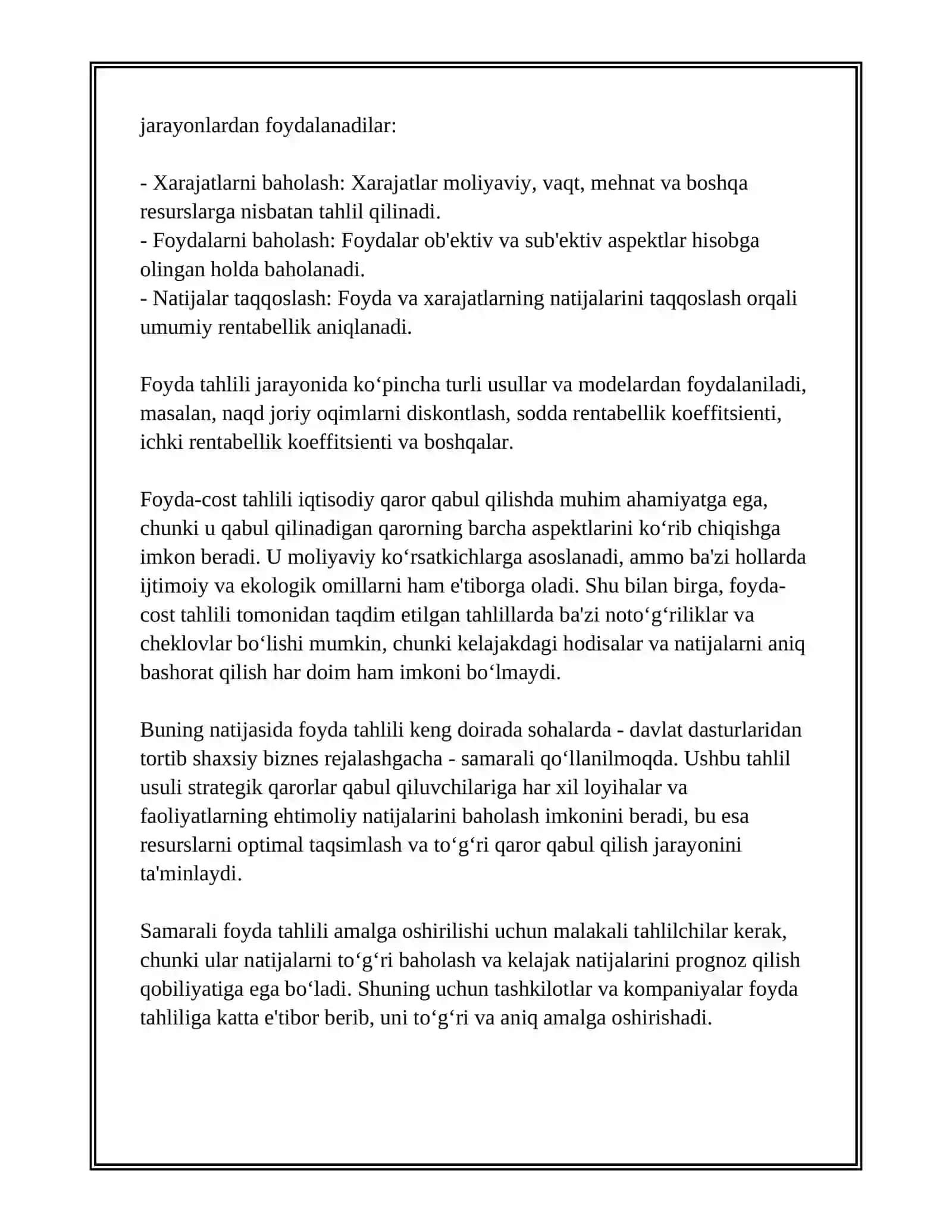 FOYDA TAHLILI 3
