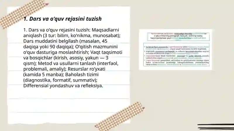 Dars va oʻquv rejasini tuzish 3