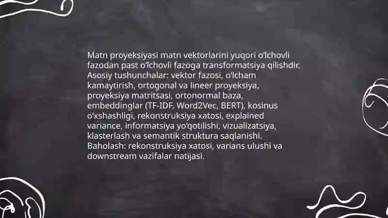 Matn proyeksiyalarida ishlash 3