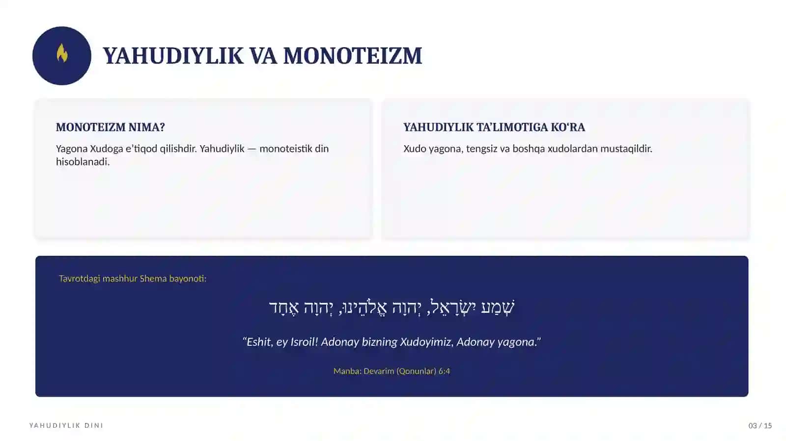 Yahudiylik dini haqida taqdimot 3