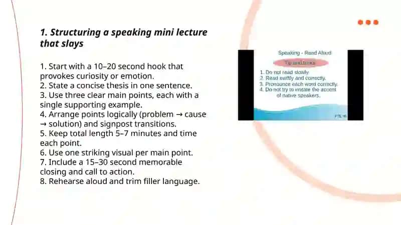 Structuring a speaking mini lecture that slays 3
