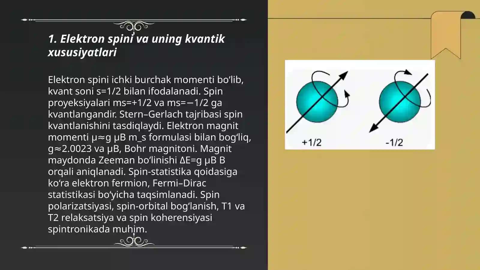 Spinli elektronika va uning elementlari 3