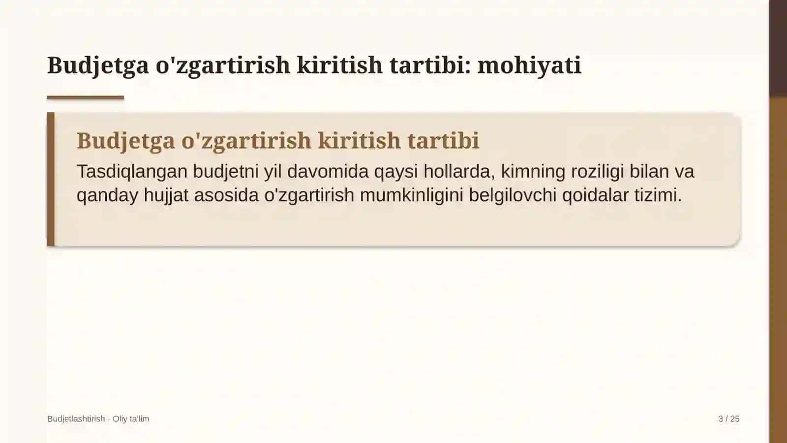 Interyer dizaynida budjetga o'zgartirish kiritish tartibini belgilash 3