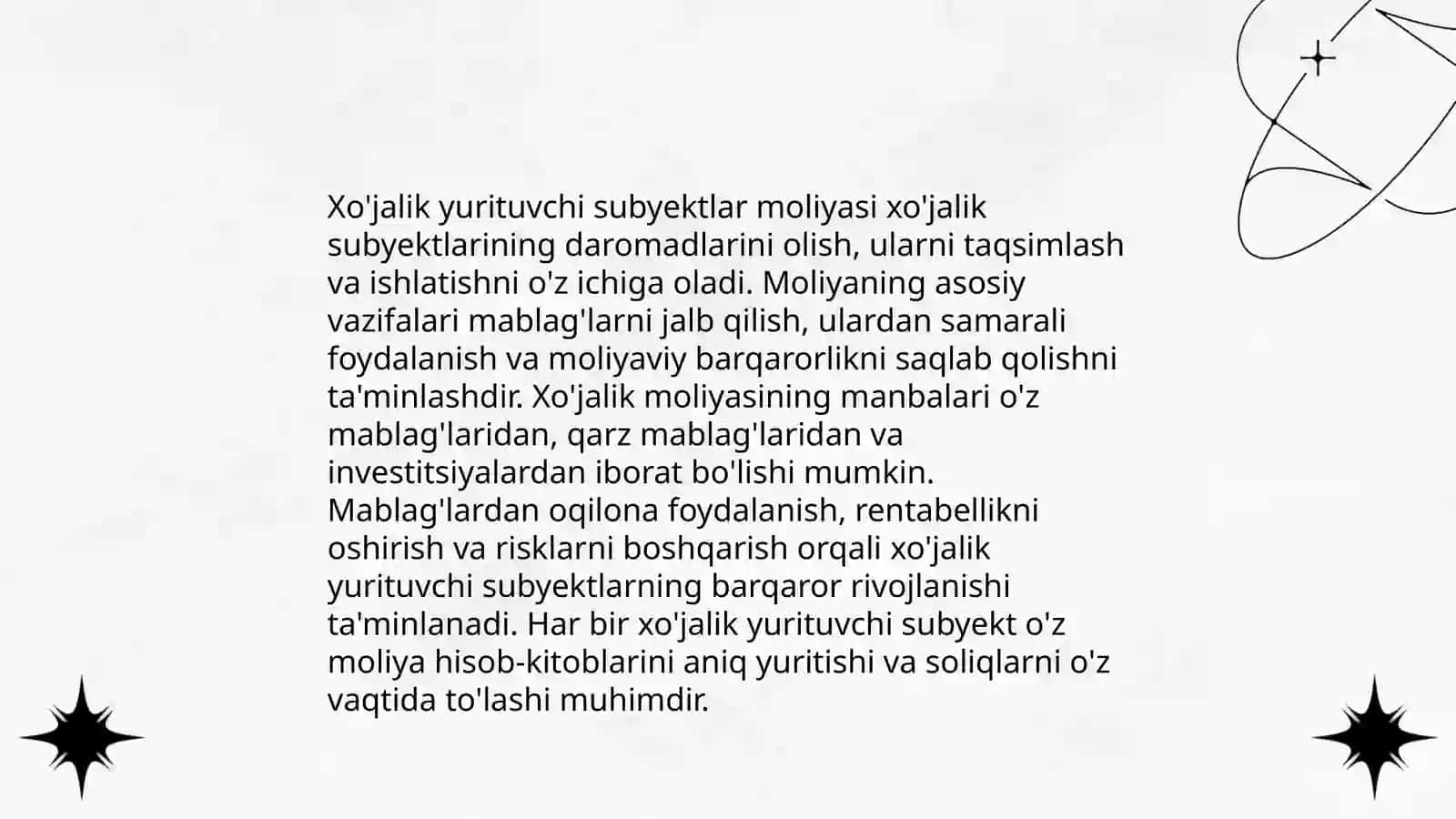 Xo'jalik yurituvchi subektlar moliyasi 3