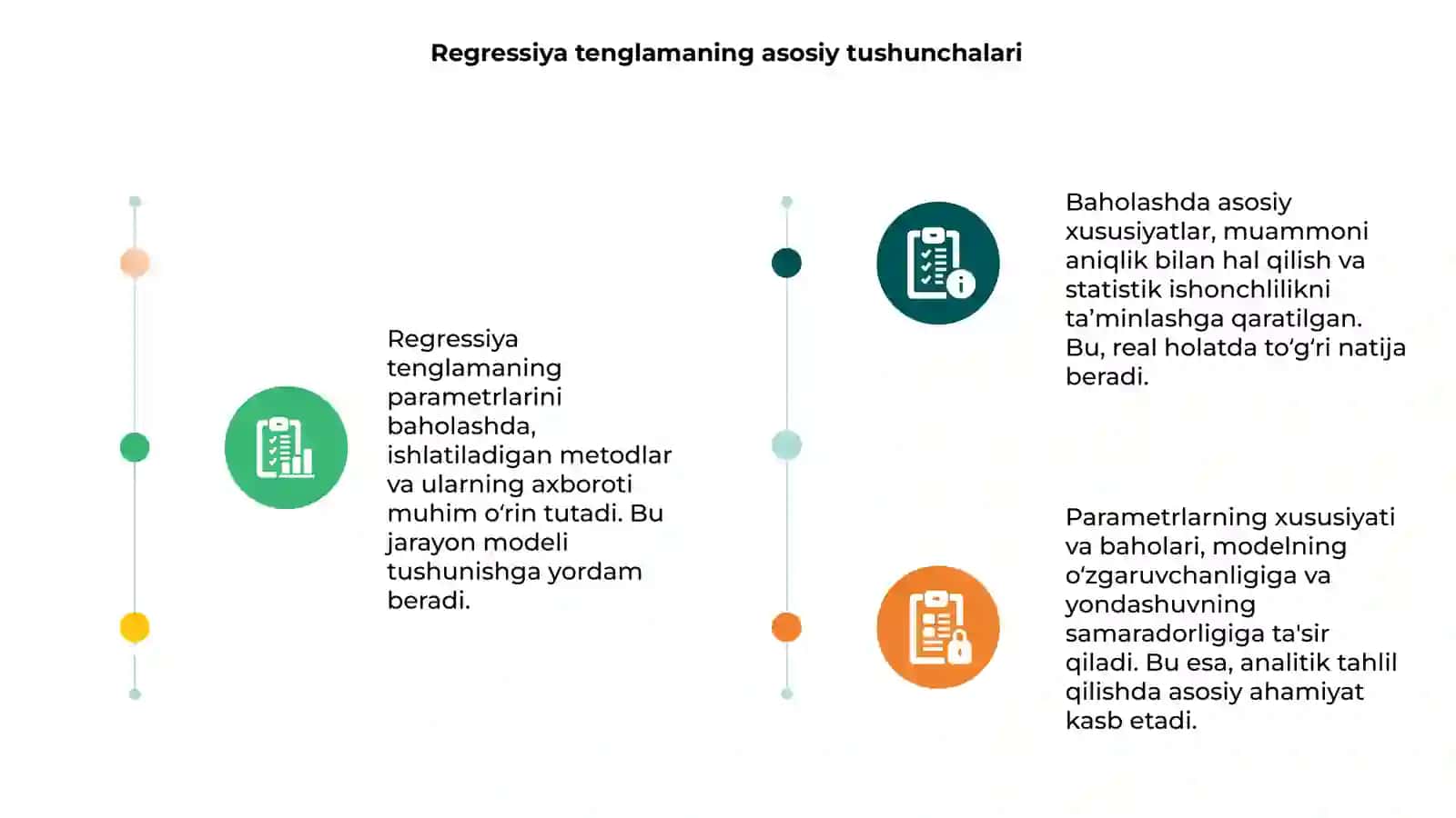 Regressiya tenglamaning parametrlarni baholarining xususiyalari 3
