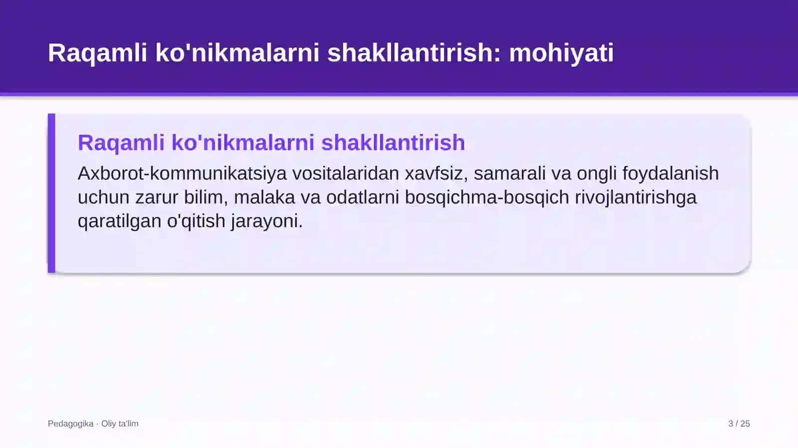 Tizim integratorlarida raqamli ko'nikmalarni shakllantirish 3