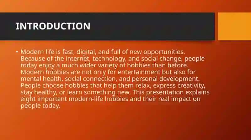 HOBBIES OF MODERN LIFE 3
