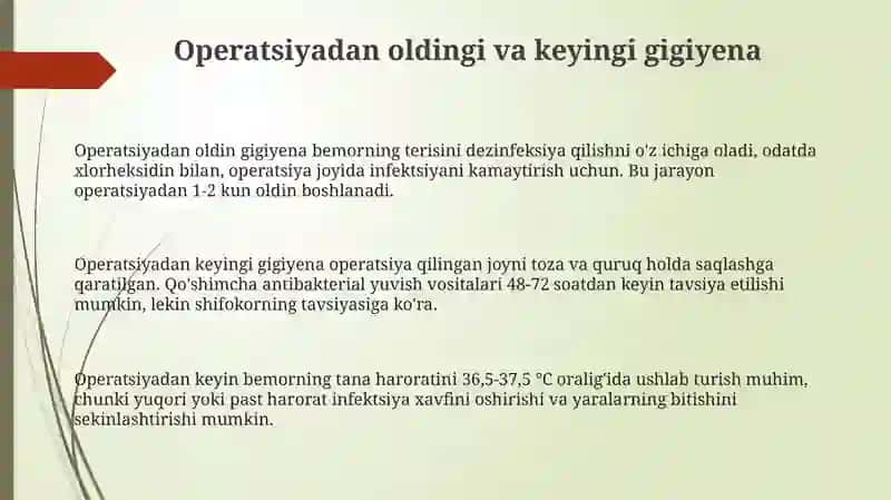 Xirurgik bemorlarni parvarish qilish asoslari 3