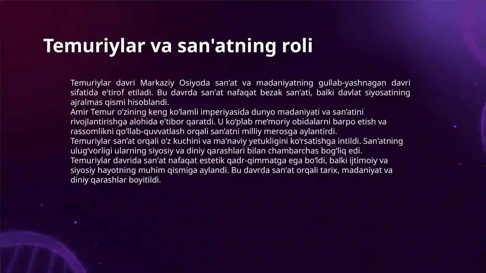 TEMURIYLAR DAVRIDA SAN'AT 3