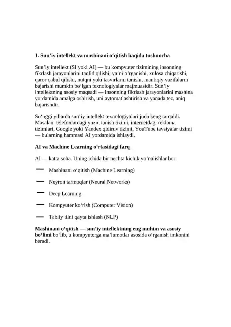 Mashinani o‘qitish (Machine Learning) 3