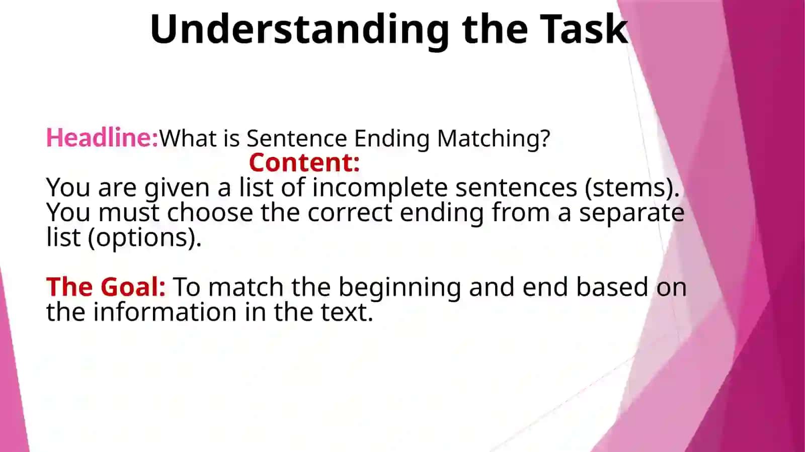 Matching Sentence Endings 3