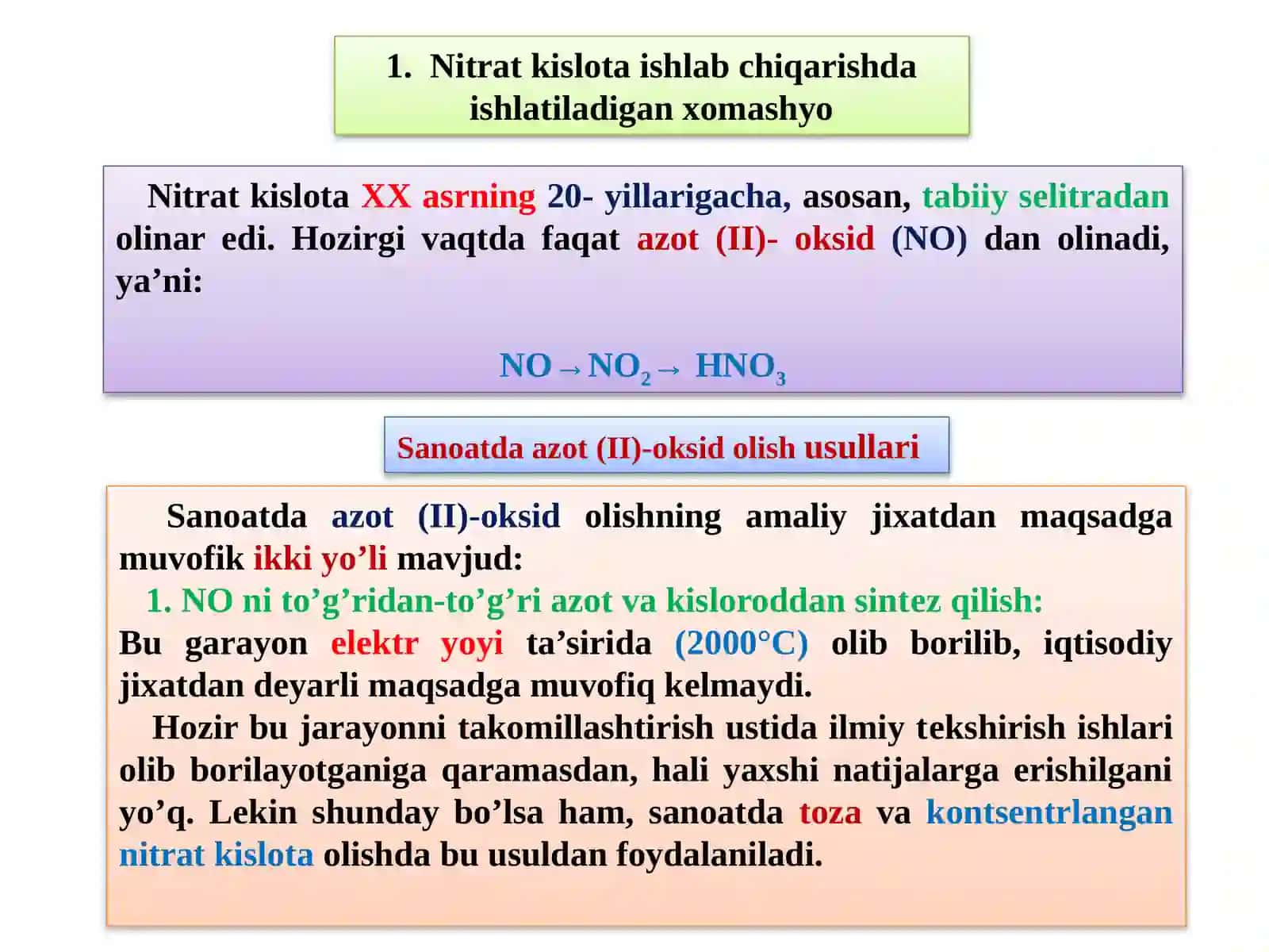 Nitrat  kislota  ishlab  chiqarishda  ishlatiladigan  xomashyo 3