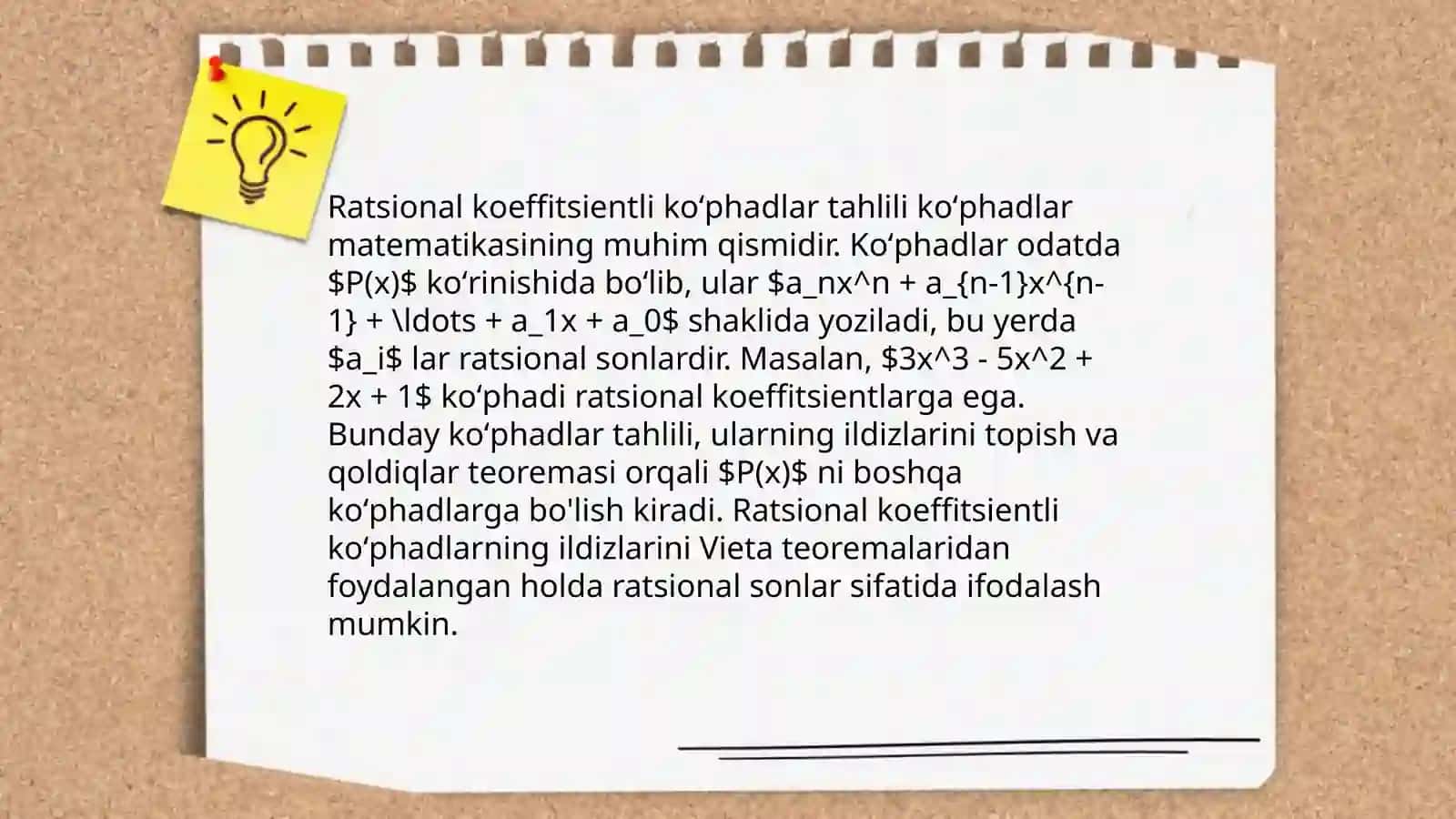 Ratsional koeffitsientli koʻphadlar 3