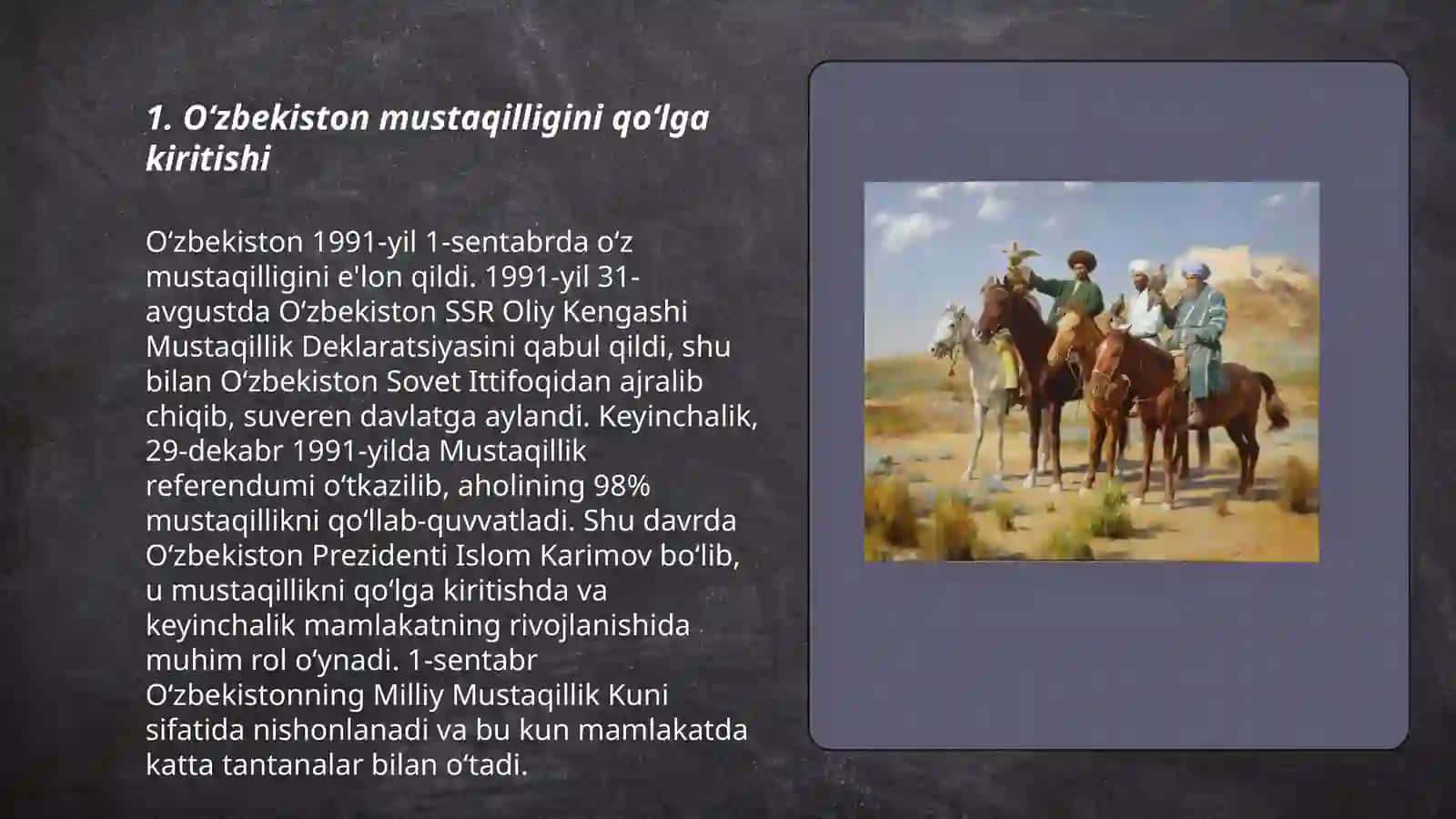 Oʻzbekistonning eng yangi tarixi Kimsan Dehan 3