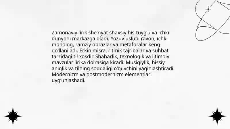 Zamonaviy lirik sheʼriyat 3