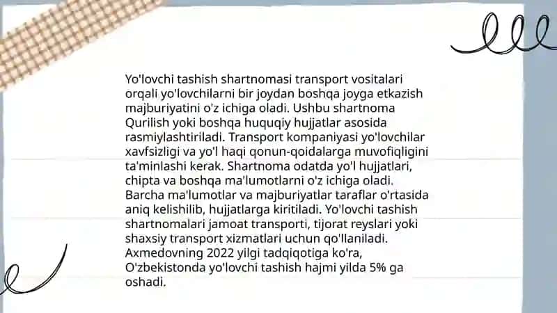 Yo'lovchi tashish shartnomasi 3