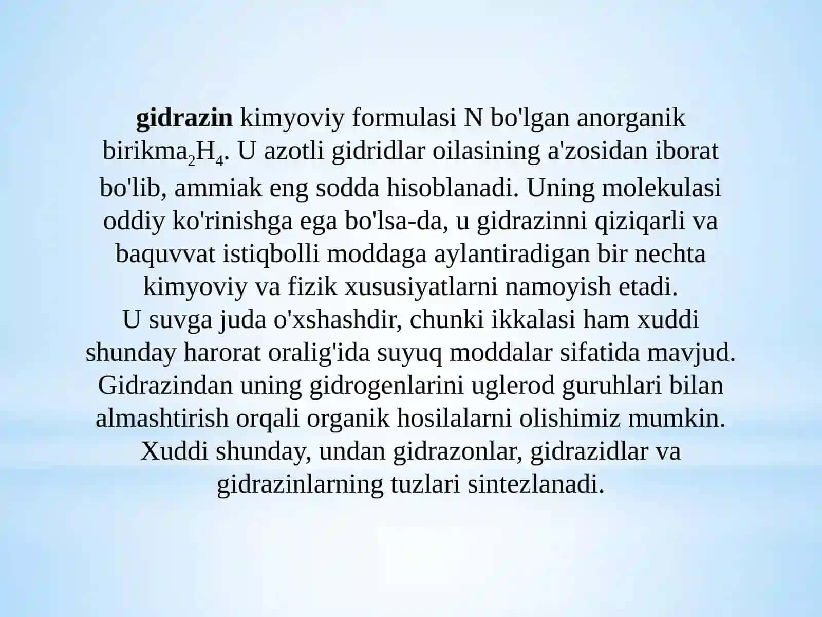 NITRID KISLOTALAR, AZID KISLOTALAR XOSSASI 3