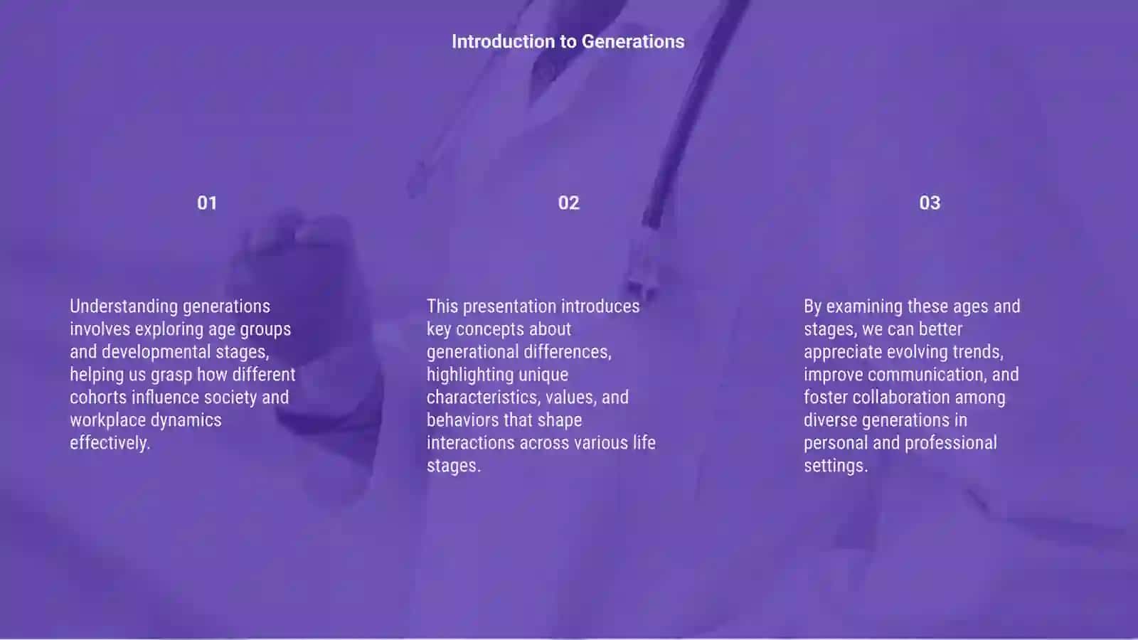 Generation. Ages and stages. Presentation 3