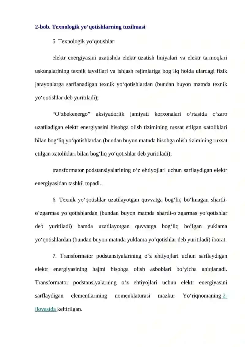 2-Amaliy mashg’ulot. Elektr energiyasini uzatishdagi texnologik sarfini hisoblash usullari. 3