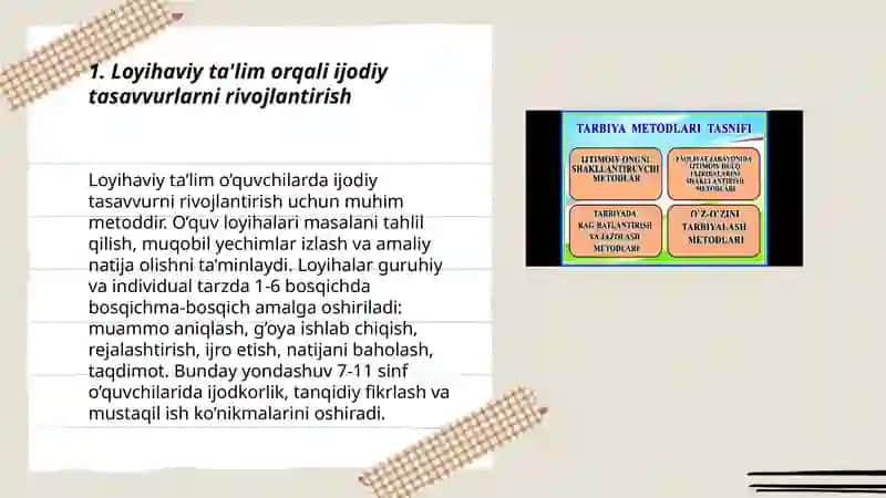 Pardaboyev Xusanning Kreativ Pedagogika fanidan bajargan slayd 3