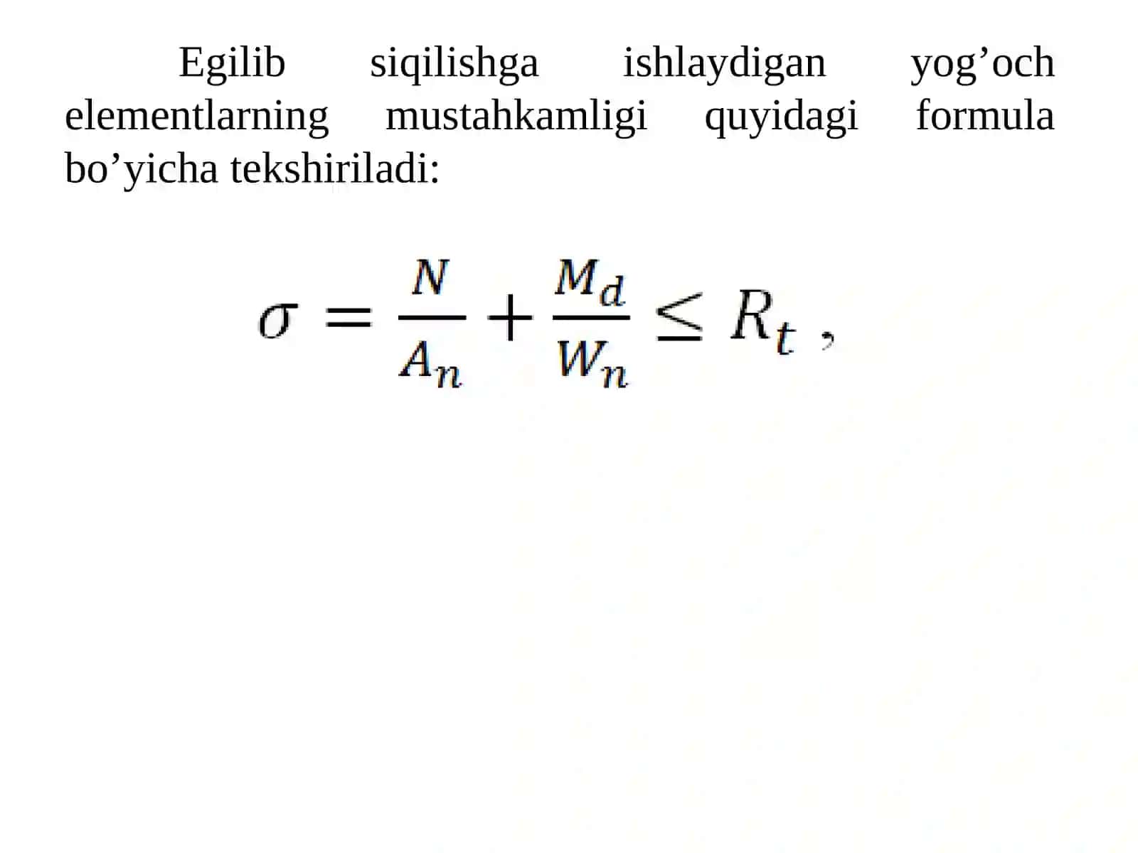 Yog‘och konstruksiya elementlarini hisoblash 3