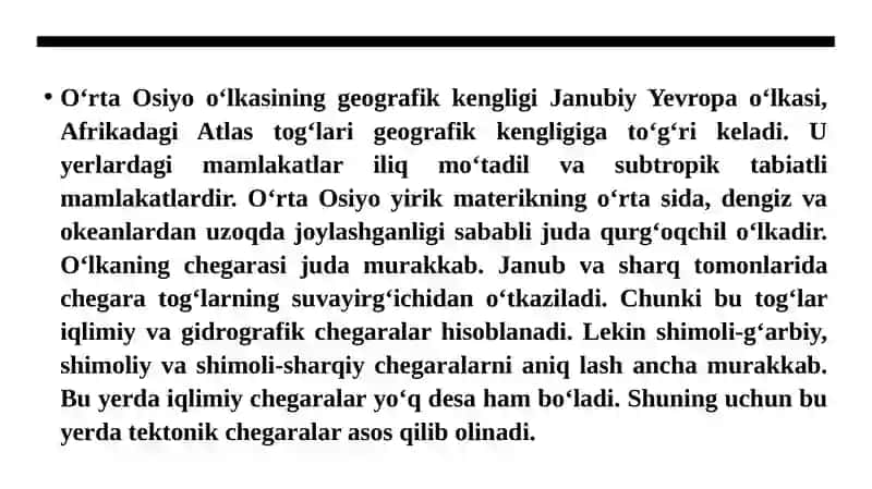 O‘RTA OSIYO TABIIY O‘LKASI 3