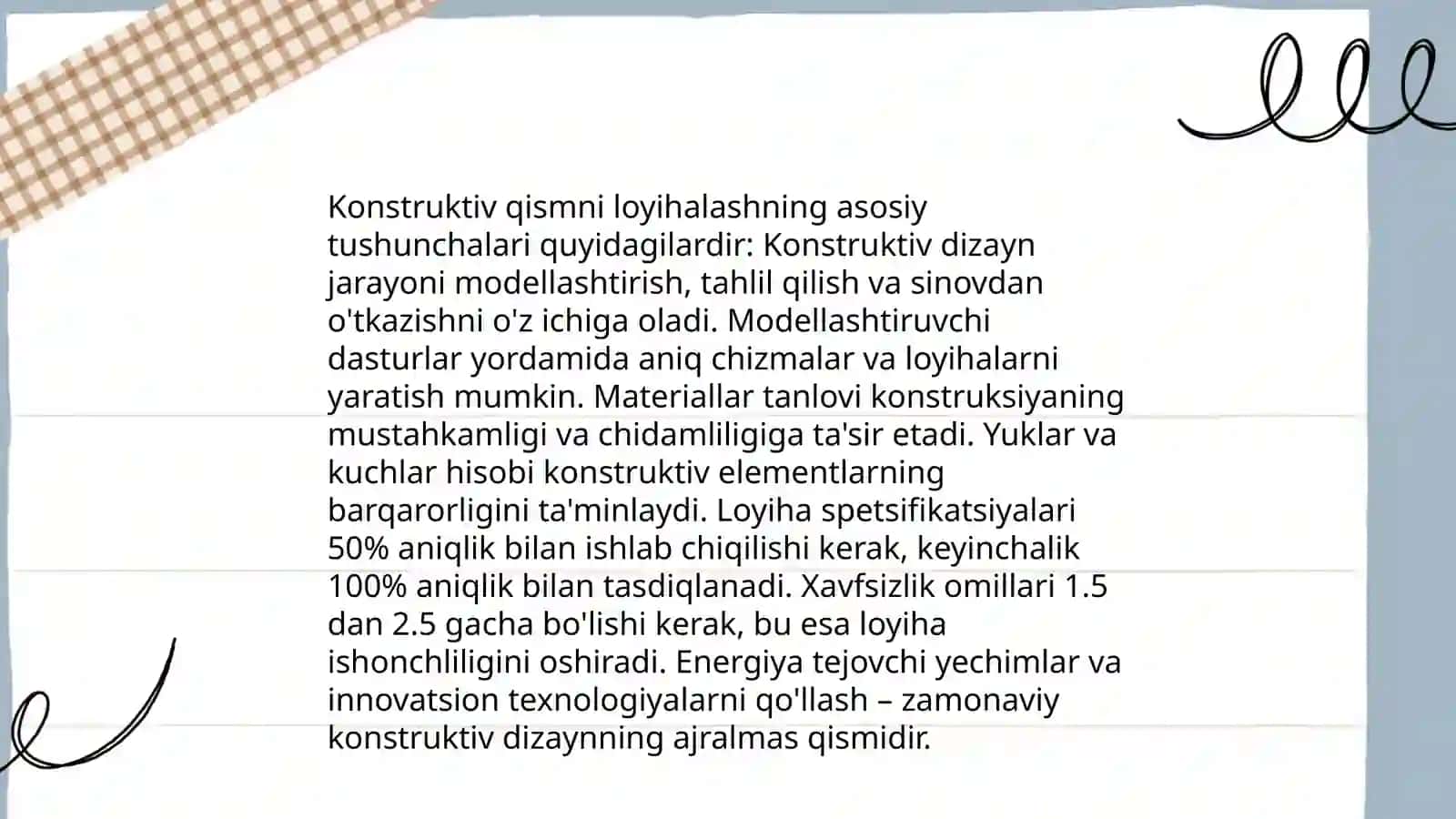Konstruktiv qismni loyihalash 3