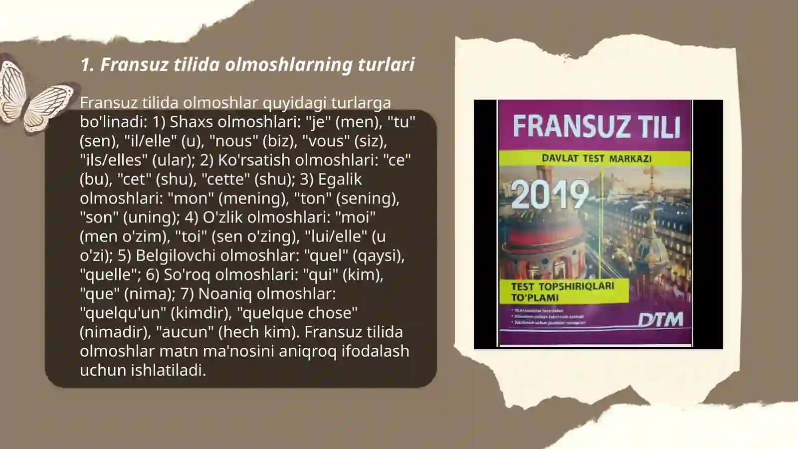 Fransuz tilida olmoshlar 3