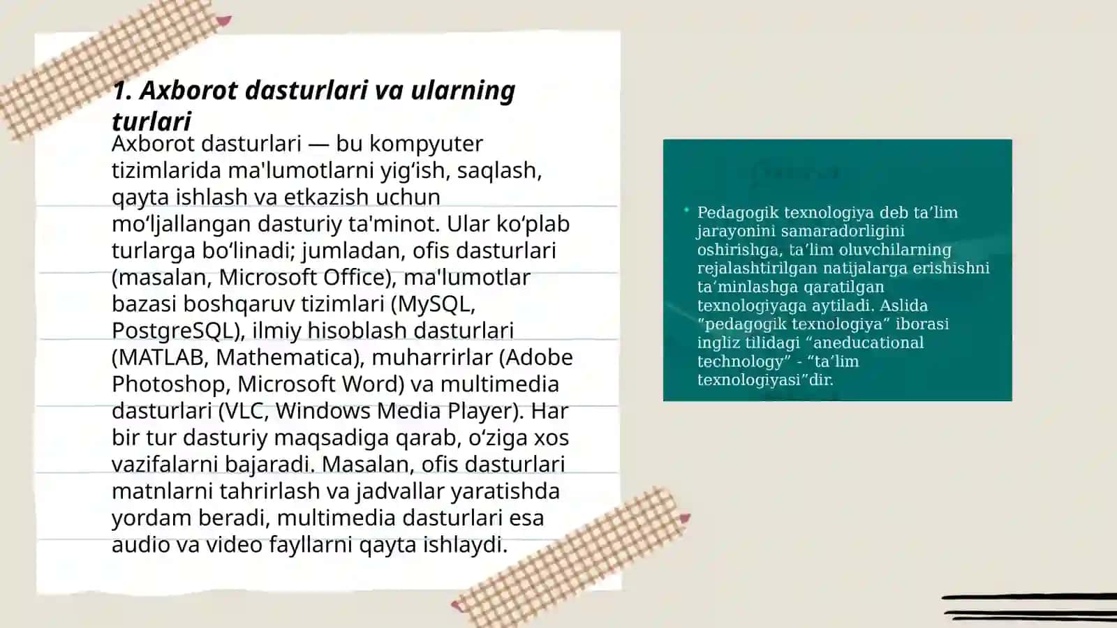 Axborot dasturlari va ularning turlari 3