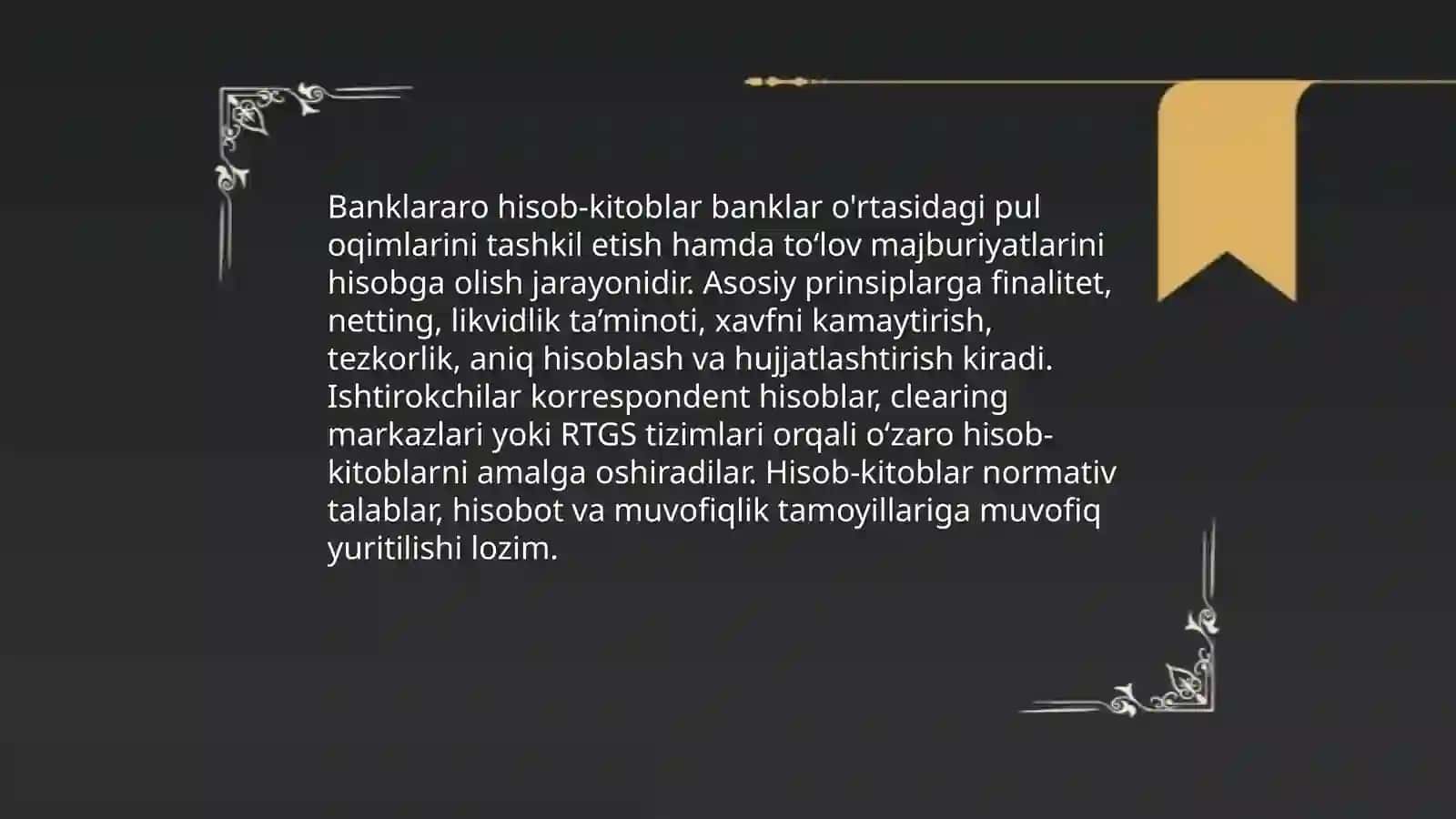 Banklararo hisob kitoblar hisobi 3