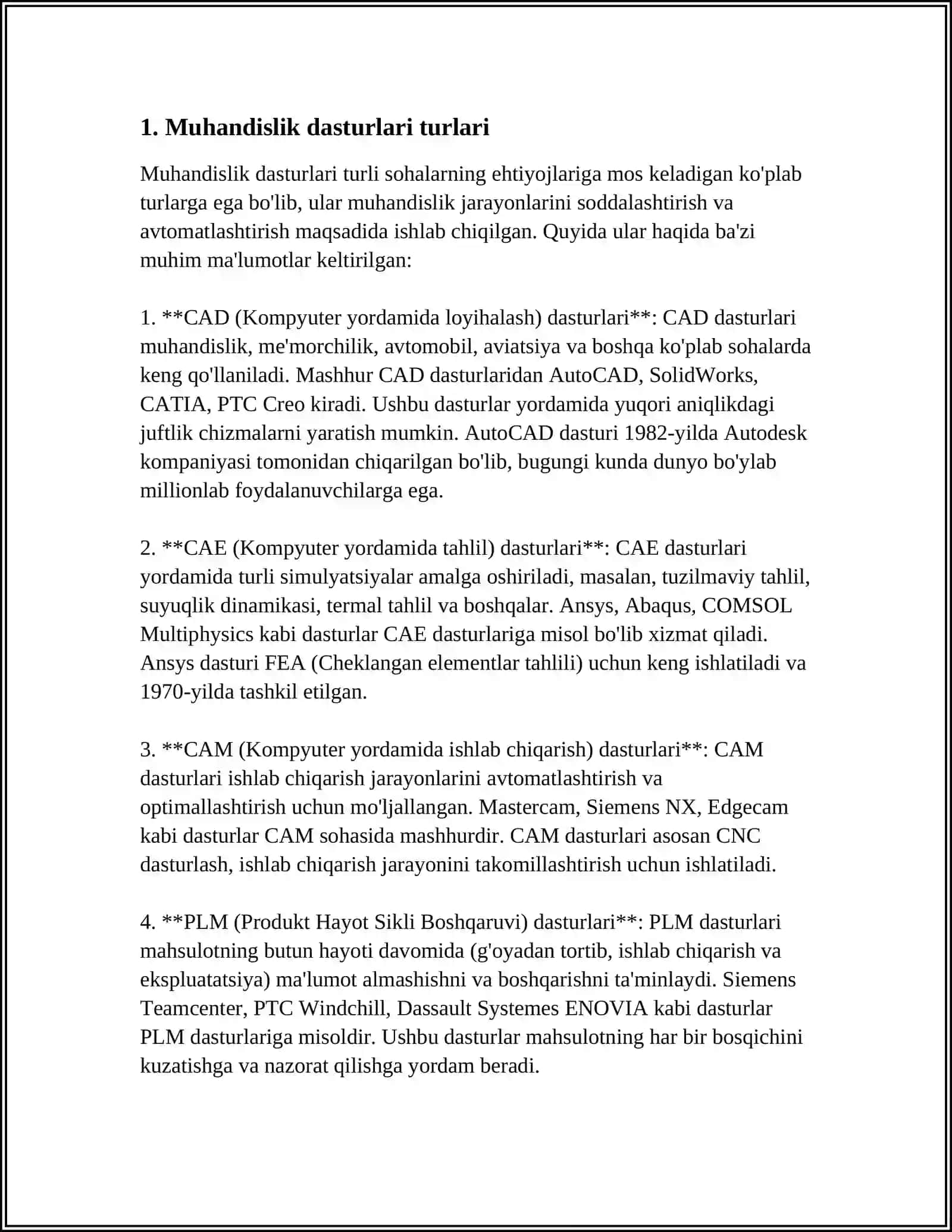 MUHANDISLIK DASTURLARI 3