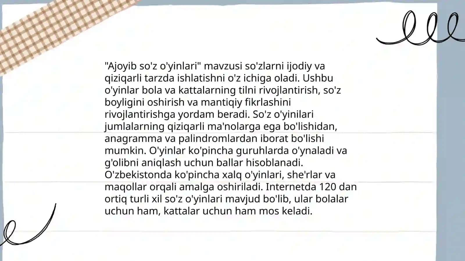 Ajoyib so'z o'yinlari 3