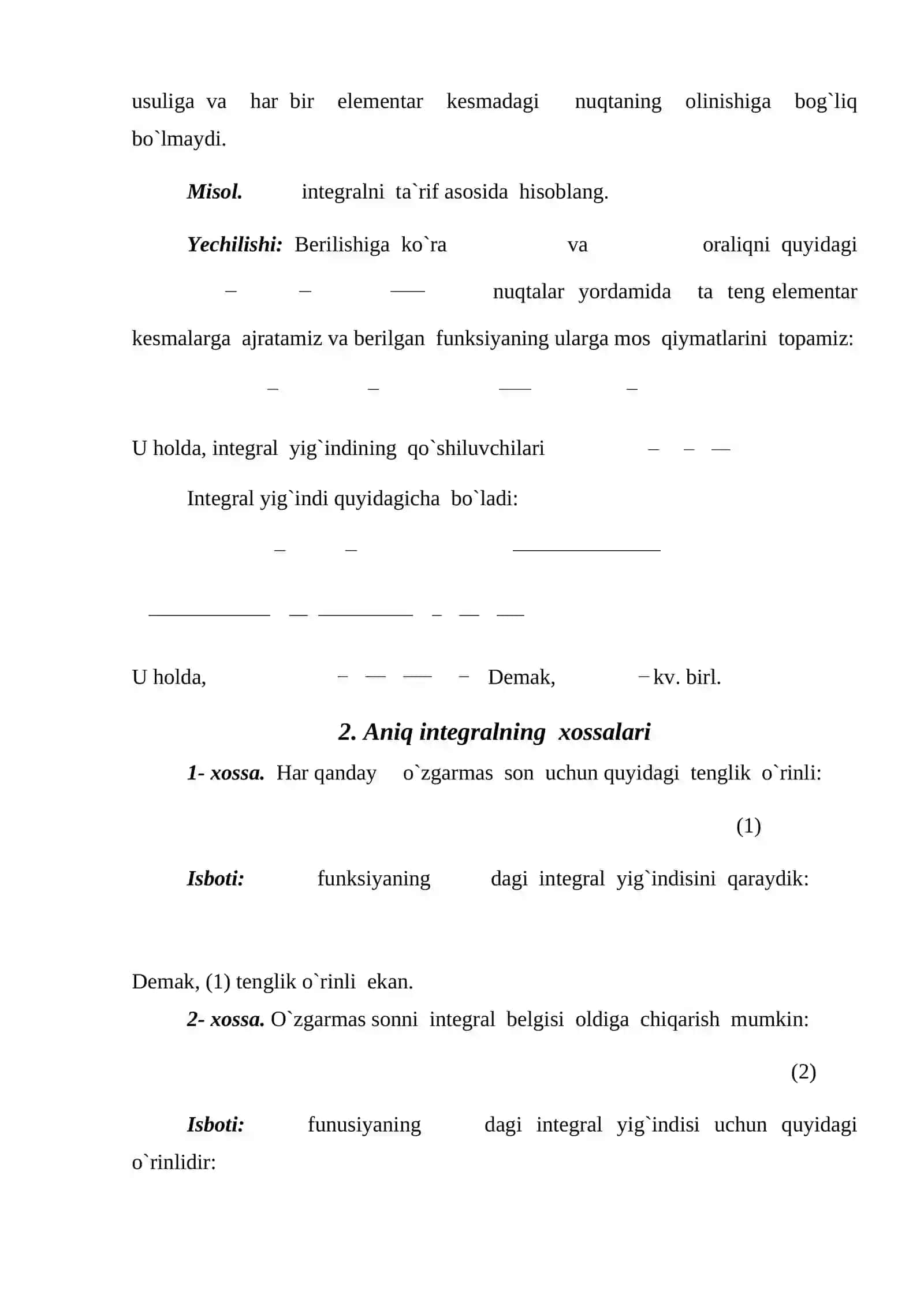 Aniq  integral  va uni hisoblash 3