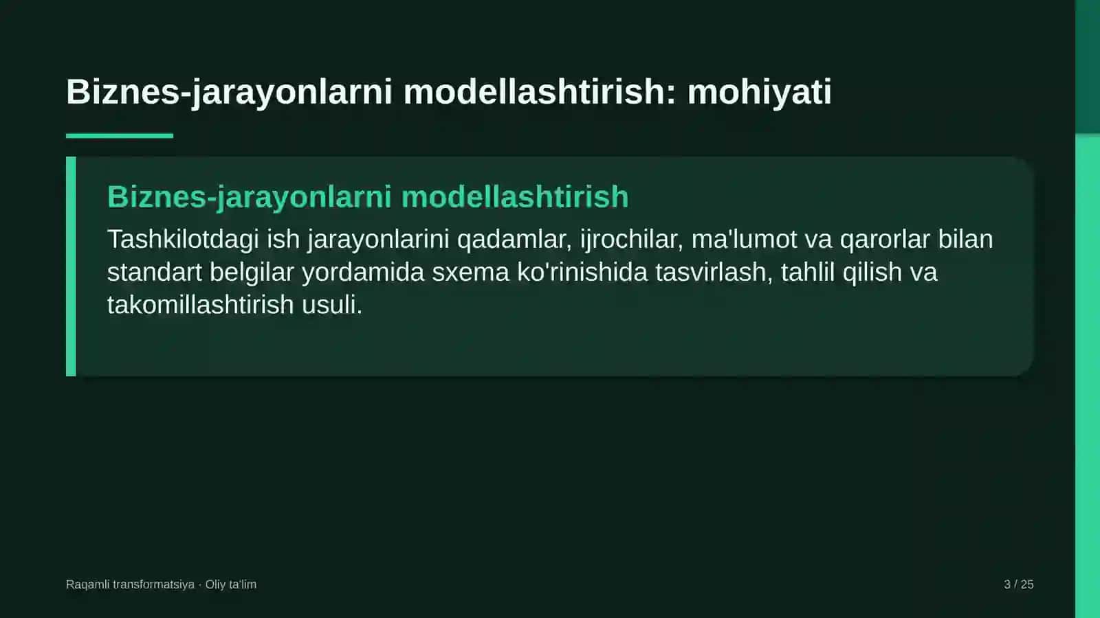 Yetkazib berish xizmatlarida biznes-jarayonlarni modellashtirish 3