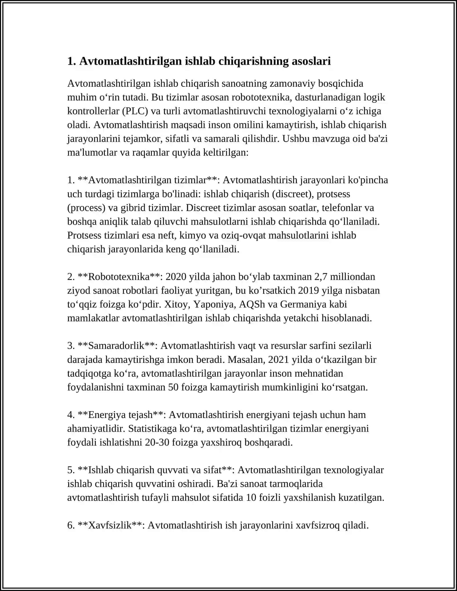 RAQAMLI DASTURDA BOSHQARILADIGAN DASTGOHLAR DA AVTOMATLASHTIRILGAN ISHLAB CHIQARISHDA BAZALASH 3