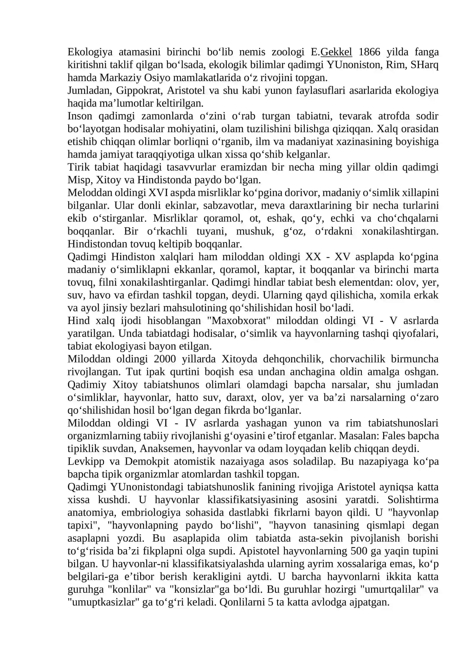 EKOLOGIYA FANINI PREDMETI VA VAZIFALARI 3