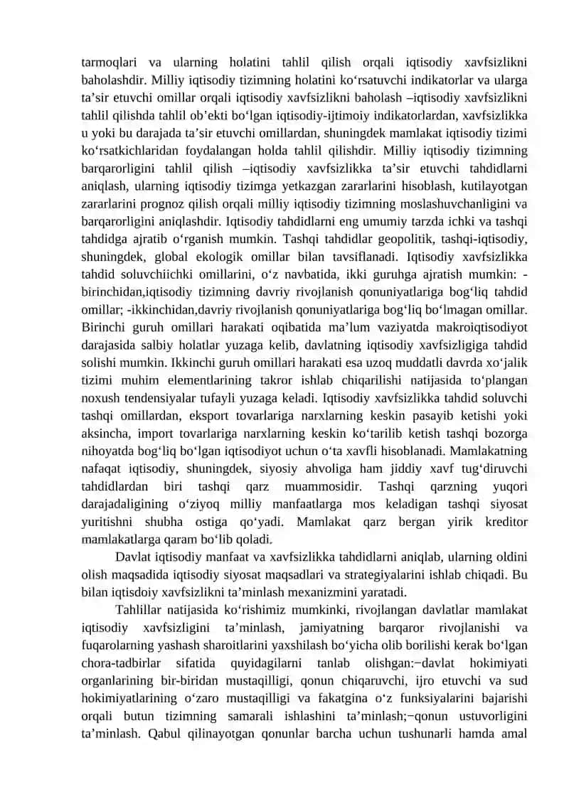 Iqtisodiyotni davlat tomonidan tartibga solish va iqtisodiy xavfsizlik 3