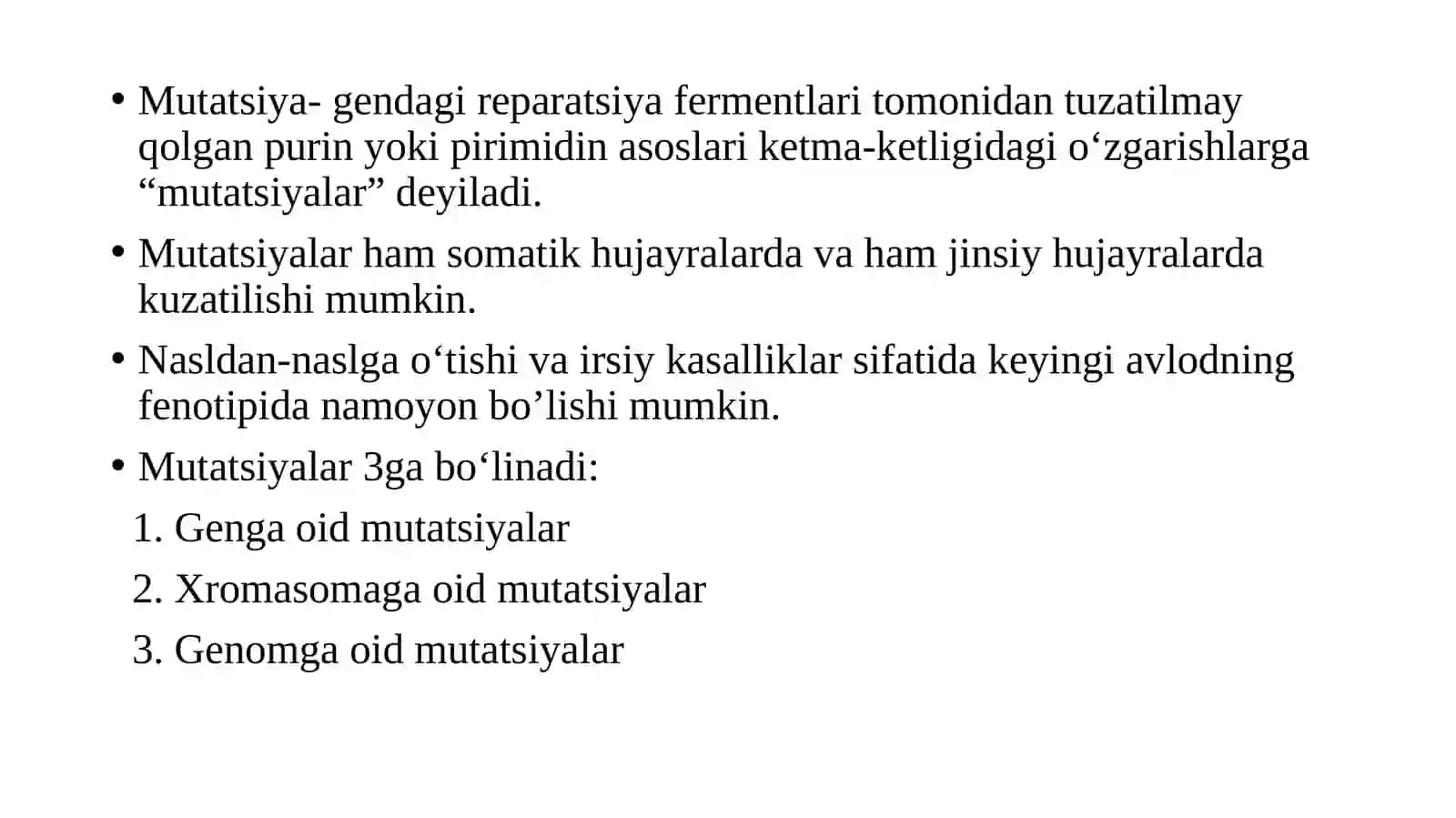 Mutatsiyalar va kanserogenez 3