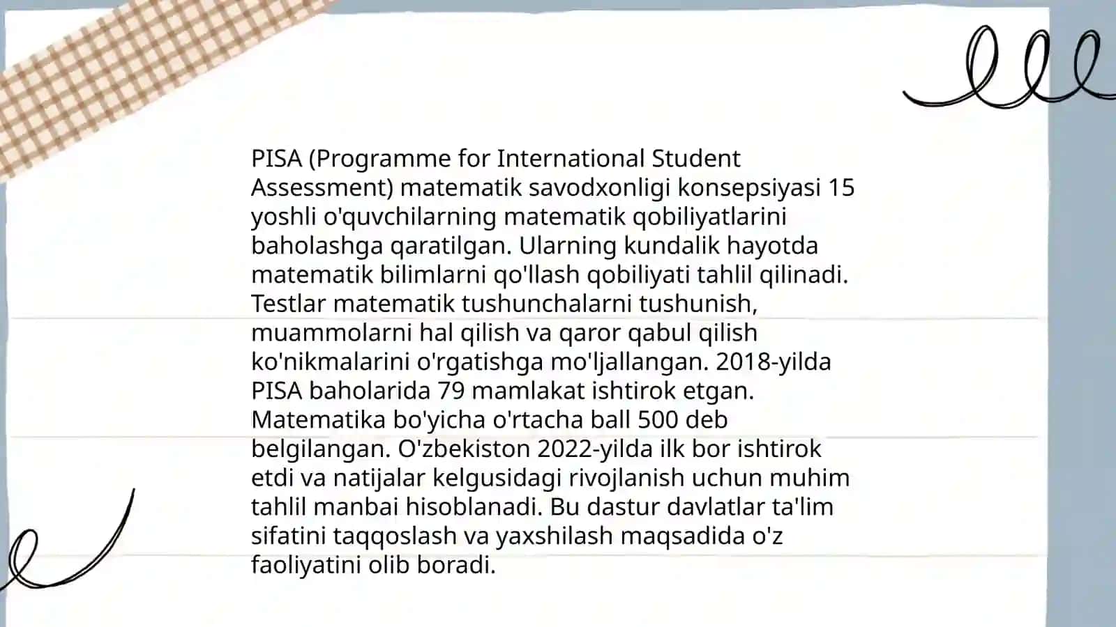 PISA xalqaro baholash dasturi 3