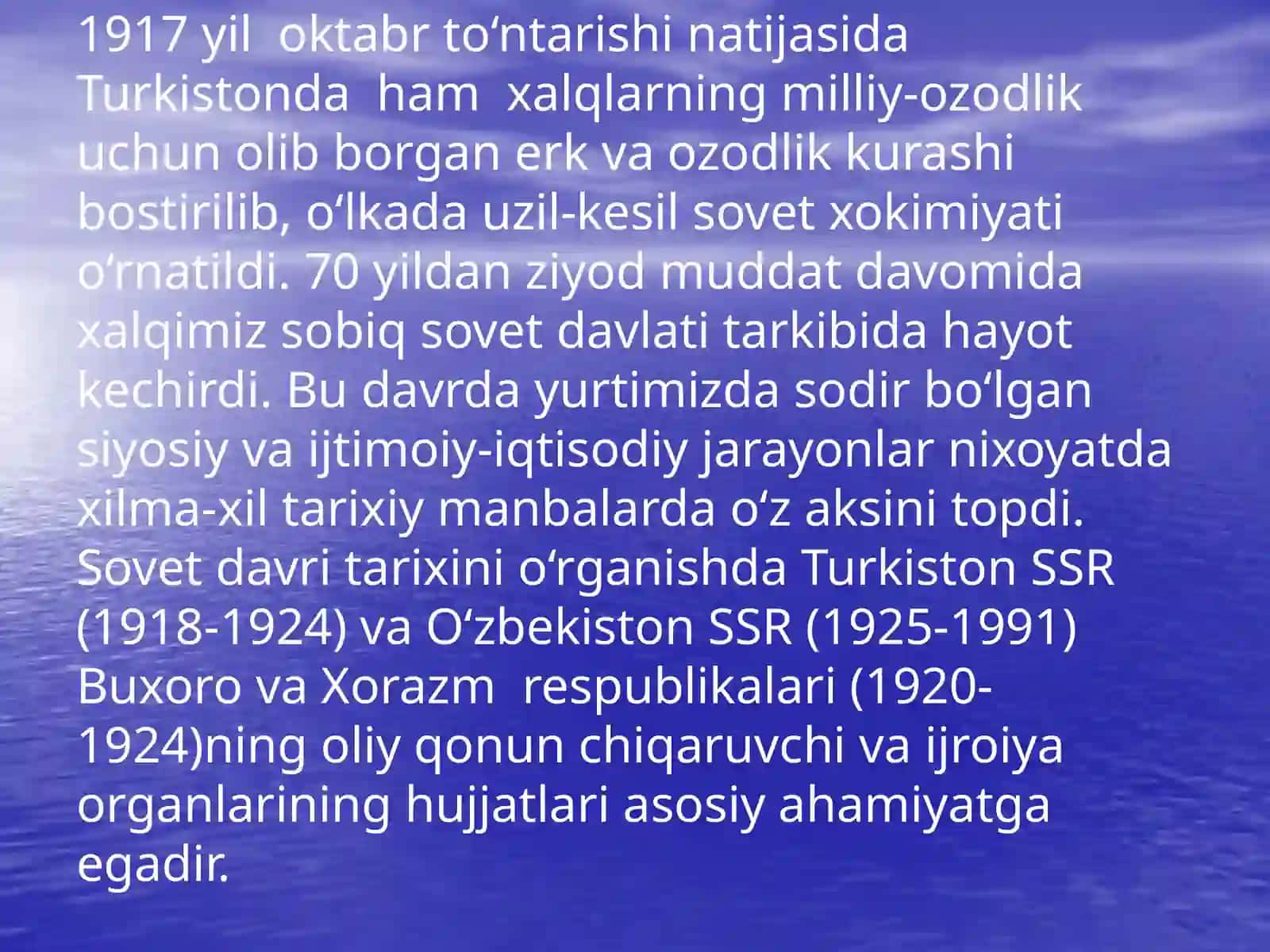 O‘zbekistonning XX asrdagi tarixiga oid manbalar 3