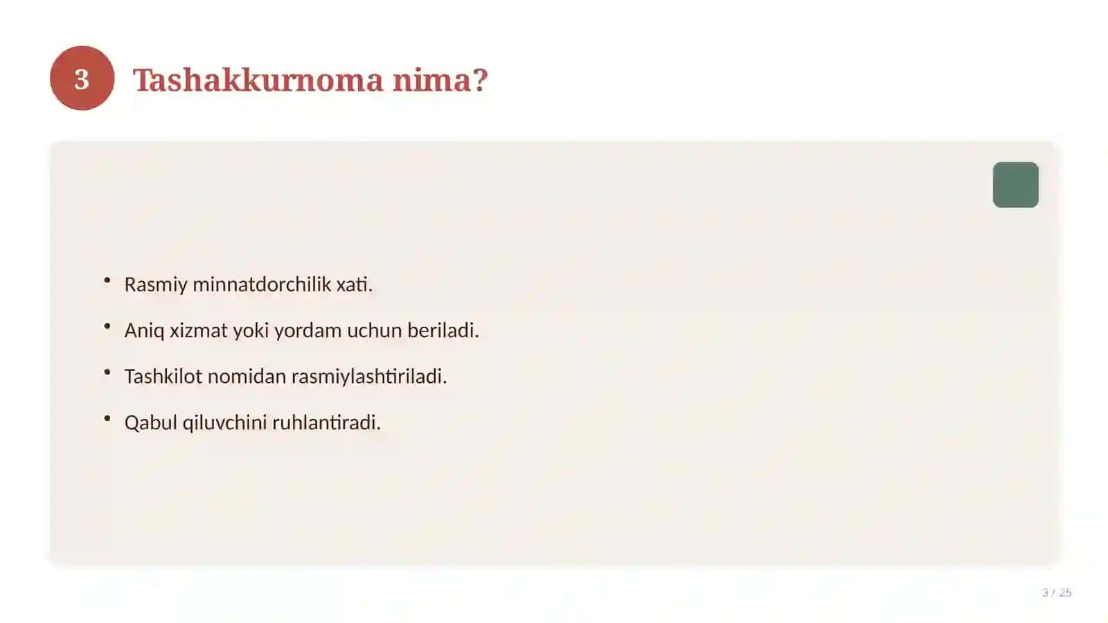 Tashakkurnoma 3