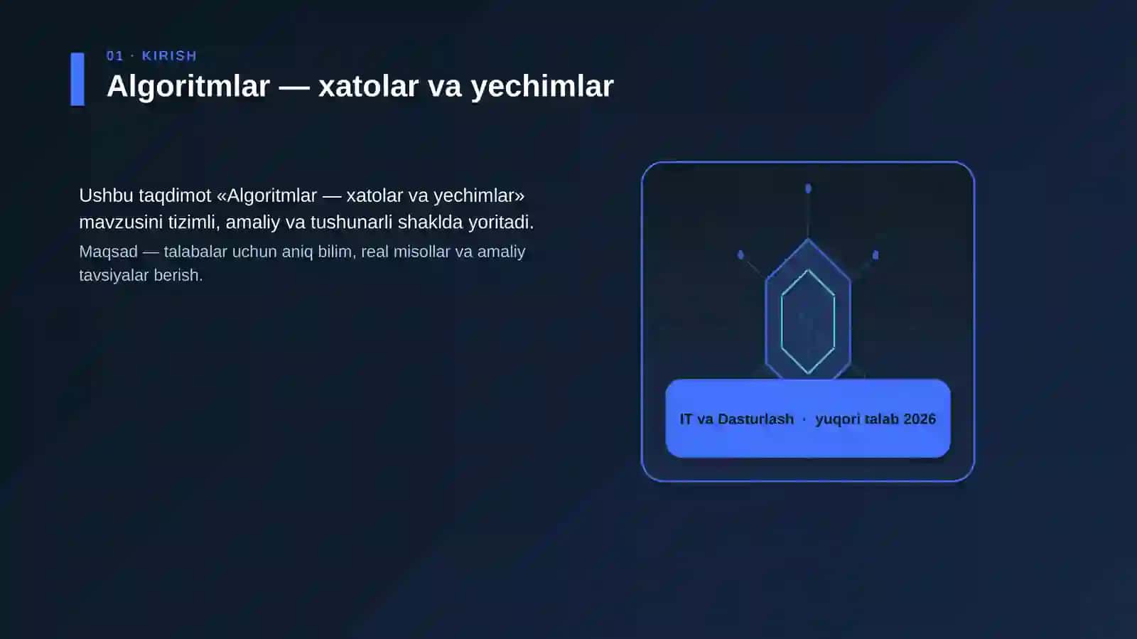 Algoritmlar — xatolar va yechimlar 3