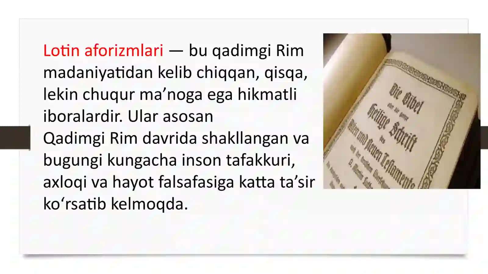 Lotin aforizmlarning hayotimizdagi tutgan o’rni 3