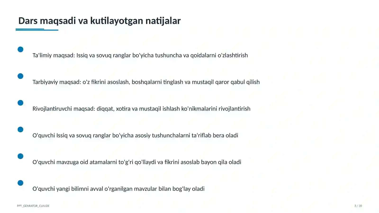 Issiq va sovuq ranglar (2-sinf) 3
