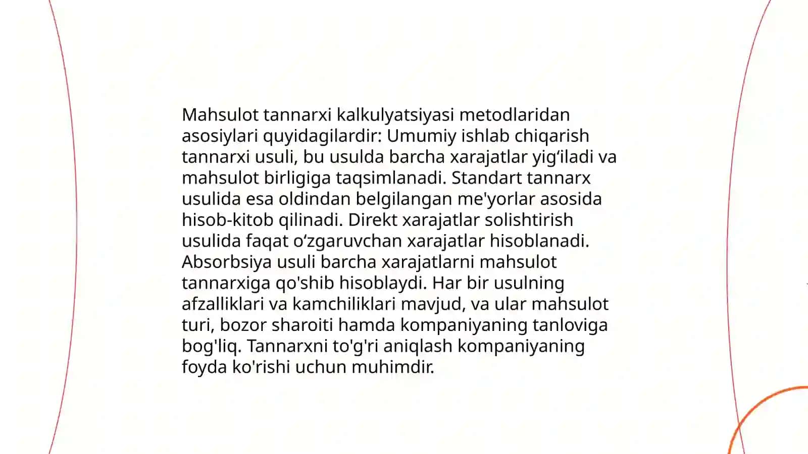 Mahsulot tannarxi kalkulyatsiyasi 3