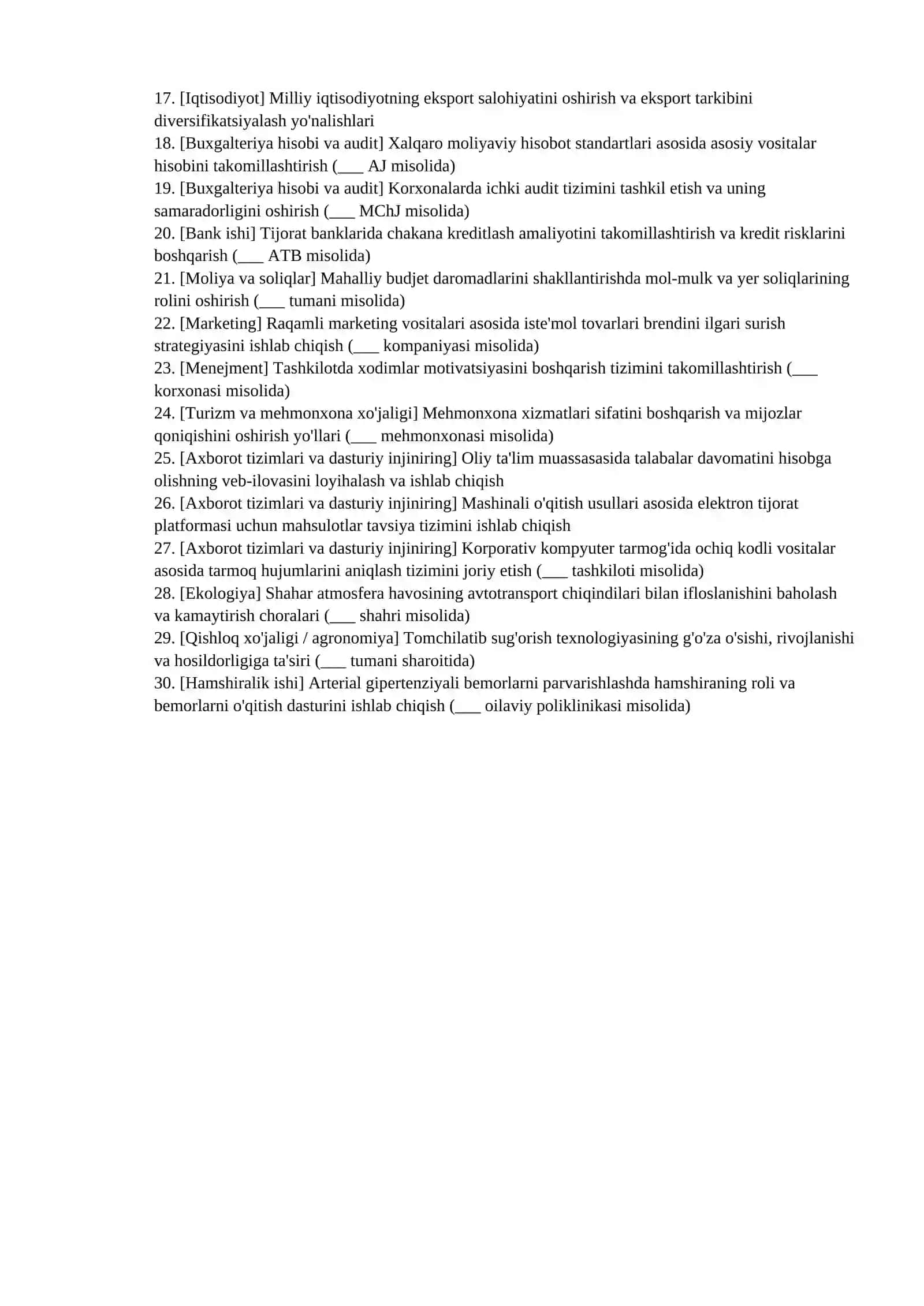 BMI bitiruv malakaviy ishi namunalari 2026 word titul varagi himoya nutqi bilan tayyorgarlik toplami 3