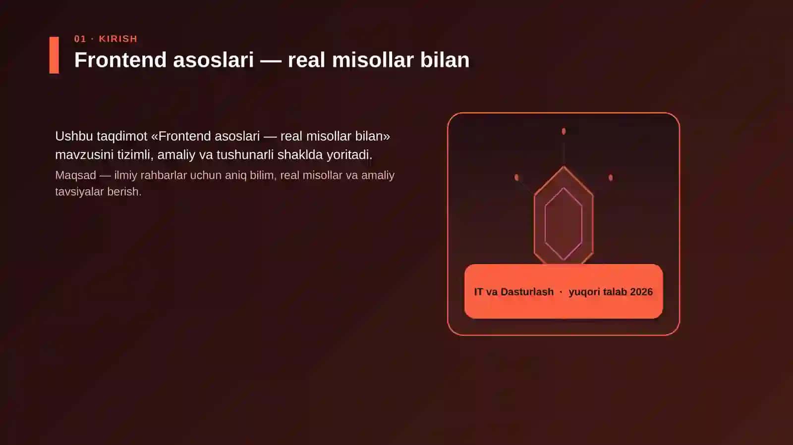 Frontend asoslari — real misollar bilan 3